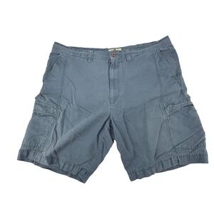 Island Shores Cargo Shorts Mens 44 Blue Linen Cotton Blend‎ Relaxed Utility